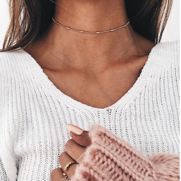 'Anna' Silver Bead Choker Necklace - Picture 3 of 4